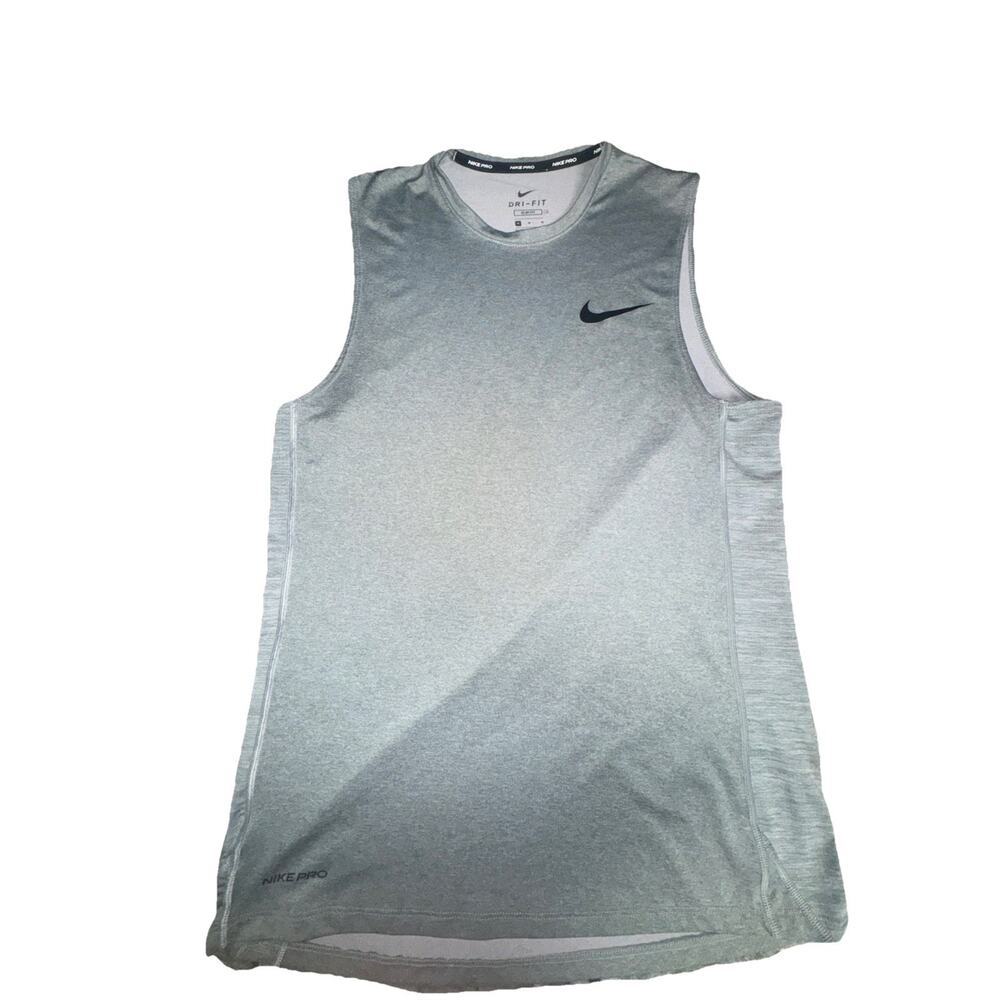 Nike Shirt Mens Medium Gray Dri Fit Sleeveless Tank Top Pro Slim Flit (n22)